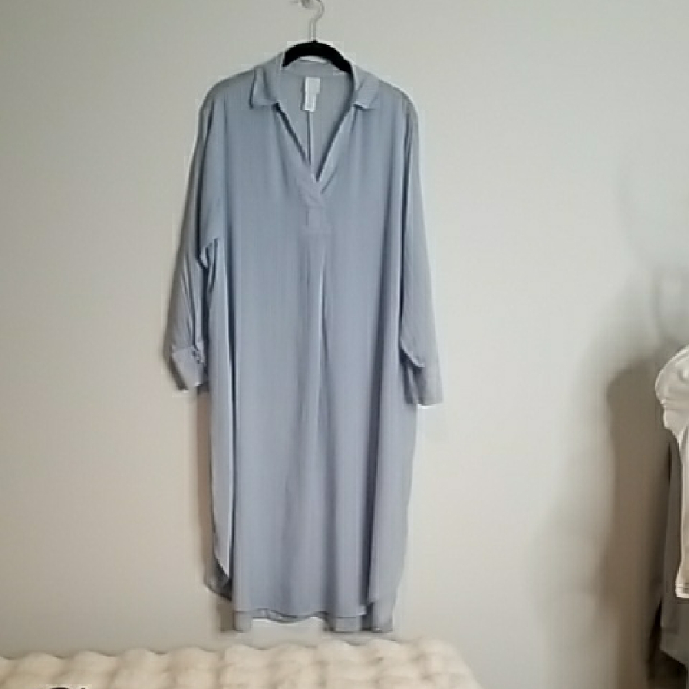H&M Light Blue Long Sleeve Dress